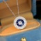 14k Gold 1.10 Ctw Natural Sapphire & Diamond Necklace