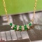 14k Gold 0.30 Ctw Natural Emerald & Diamond Necklace