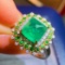 14k Gold 3.31 Ctw Natural Emerald & Diamond Ring