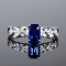 14k Gold 1.14 Ctw Vivid Blue Natural Sapphire & Diamond Ring