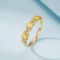 14k Gold 0.47 Ctw Natural Yellow Diamond & Diamond & Eternity Band Ring