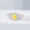 14k Gold 1.20 Ctw Natural Yellow Diamond & Diamond & Cocktail Ring