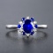 14k Gold 0.74 Ctw Natural Sapphire & Diamond Ring