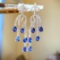 14k Gold 4.07 Ctw Natural Sapphire & Diamond Earrings
