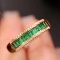 14k Gold 1.00 Ct Vivid Green Natural Emerald & Diamond Ring