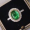 14k Gold 2.69 Ctw Natural Emerald & Diamond Ring