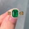 14k Gold 0.24 Ctw Natural Emerald & Diamond Ring