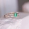 14k Gold 0.45 Ctw Natural Emerald & Diamond Ring