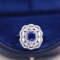 14k Gold 2.28 Ctw Vivid Blue Natural Sapphire & Diamond Ring/pendant