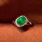14k Gold 1.96 Ctw Vivid Green Natural Emerald & Diamond Ring