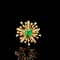 S925 Silver 0.95 Ctw Natural Emerald & Diamond Ring
