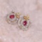 14k Gold 0.52 Ctw Natural Ruby & Diamond Earrings