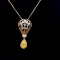 14k Gold 0.38 Ctw Natural Yellow Diamond & Diamond Necklace