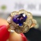 14k Gold 1.60 Ctw Natural Sapphire & Diamond Ring