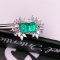 14k Gold 3.56 Ctw Natural Emerald & Diamond Earrings