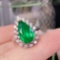 14k Gold 3.44 Ctw Natural Emerald & Diamond Ring/pendant