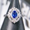 14k Gold 1.19 Ctw Natural Sapphire & Diamond Ring