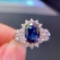 14k Gold 5.58 Ctw Natural Sapphire & Diamond Ring