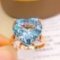 14k Gold 9.78 Ct Natural Topaz Ring