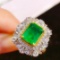14k Gold 2.40 Ct Vivid Green Natural Emerald & Diamond Ring/pendant