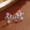 14k Gold 0.90 Ctw Natural Pink Diamond & Diamond Earrings