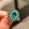 14k Gold 1.90 Ctw Natural Emerald & Tsavorite Ring