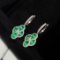 14k Gold 1.50 Ct Natural Emerald & Diamond Earrings