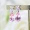 14k Gold 8.82 Ctw Natural Morganite & Diamond Earrings