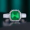 14k Gold 2.48 Ctw Vivid Green Natural Emerald & Diamond Ring