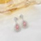 14k Gold 0.92 Ctw Natural Pink Diamond & Diamond Earrings