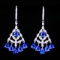 14k Gold 5.62 Ctw Natural Sapphire & Diamond Earrings