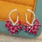 14k Gold 3.99 Ctw Natural Ruby & Diamond Earrings