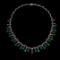 14k Gold 9.17 Ctw Vivid Green Natural Emerald & Diamond Necklace