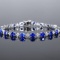 14k Gold 7.34 Ctw Vivid Blue Natural Sapphire & Diamond Bracelet