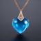 14k Gold 21.69 Ctw Natural Topaz & Diamond Pendant