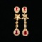 14k Gold 1.47 Ctw Vivid Red Natural Ruby & Diamond Earrings