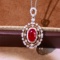 14k Gold 1.37 Ctw Natural Ruby & Diamond Pendant