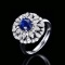 14k Gold 2.63 Ctw Natural Sapphire & Diamond Ring