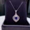 14k Gold 1.40 Ctw Natural Sapphire & Diamond Necklace