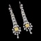 14k Gold 2.71 Ctw Natural Yellow Diamond & Diamond Earrings
