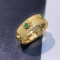 14k Gold 0.3 Ct Vivid Green Natural Emerald Ring