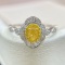 14k Gold 0.45 Ctw Natural Yellow Diamond & Diamond Ring