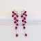 14k Gold 8.3 Ct Vivid Red Natural Ruby & Diamond Earrings