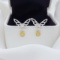 14k Gold 1.06 Ctw Natural Yellow Diamond & Diamond & Butterfly Earrings