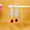 14k Gold 3.39 Ctw Natural Ruby & Diamond Earrings