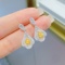 14k Gold 1.32 Ctw Natural Yellow Diamond & Diamond Earrings