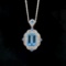 14k Gold 4.76 Ctw Natural Aquamarine & Diamond Pendant