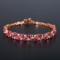 14k Gold 5.57 Ctw Natural Ruby & Diamond Bracelet