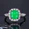 14k Gold 2.03 Ct Vivid Green Natural Emerald & Diamond Ring/pendant
