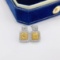 14k Gold 1.20 Ctw Natural Yellow Diamond & Diamond Earrings